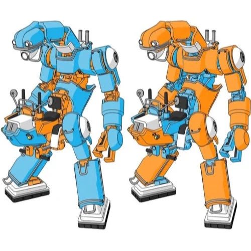 1/35 CHUBU 01 No.02 (ORANGE and LIGHT BLUE) LIGHT WEIGHT MECHATROBOT 2Kits - Image 6