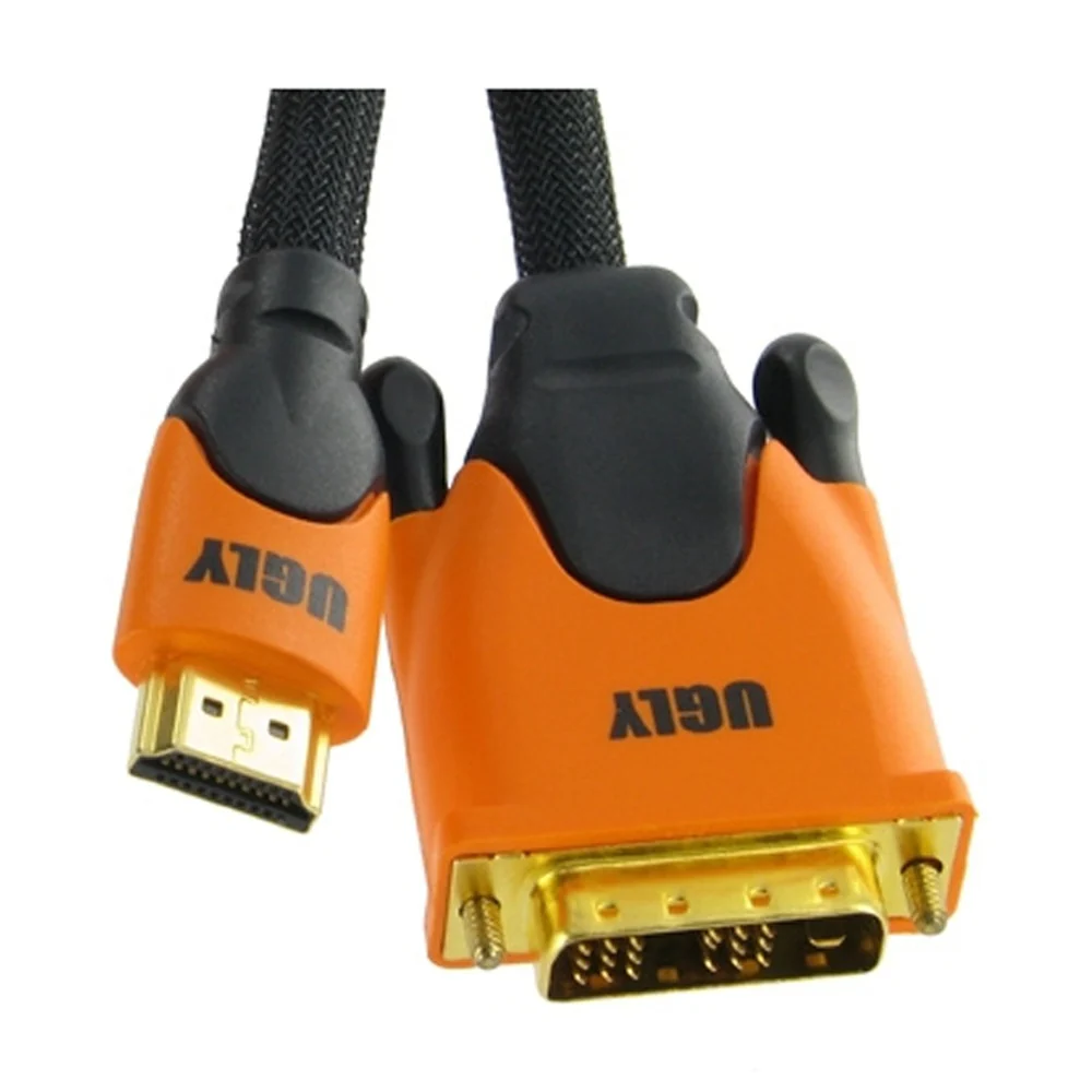 1.5m Ugly HDMI to DVI Digital Video Converter Cable 28 AWG Gold Plated OFC - Image 2