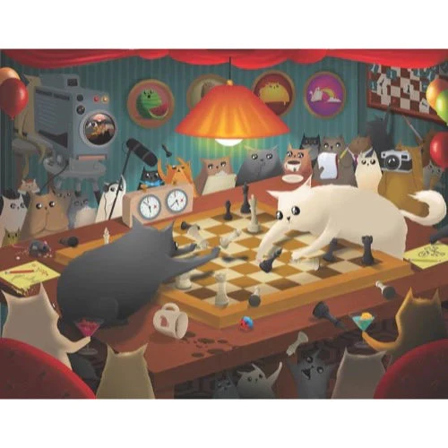 1000pc Cats Playing Chess Puzzle - Image 2