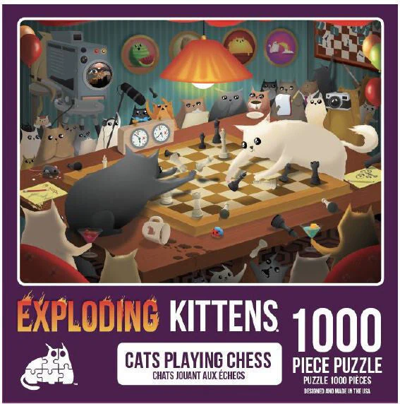 1000pc Cats Playing Chess Puzzle - Image 3