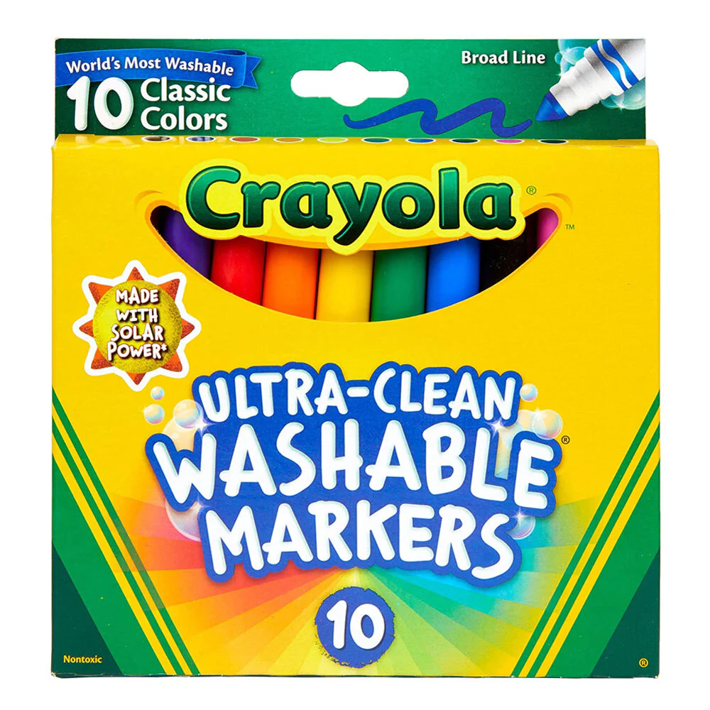 10pc Crayola Ultra Clean Classic Colours Washable Markers For Kids 4+ - Image 3