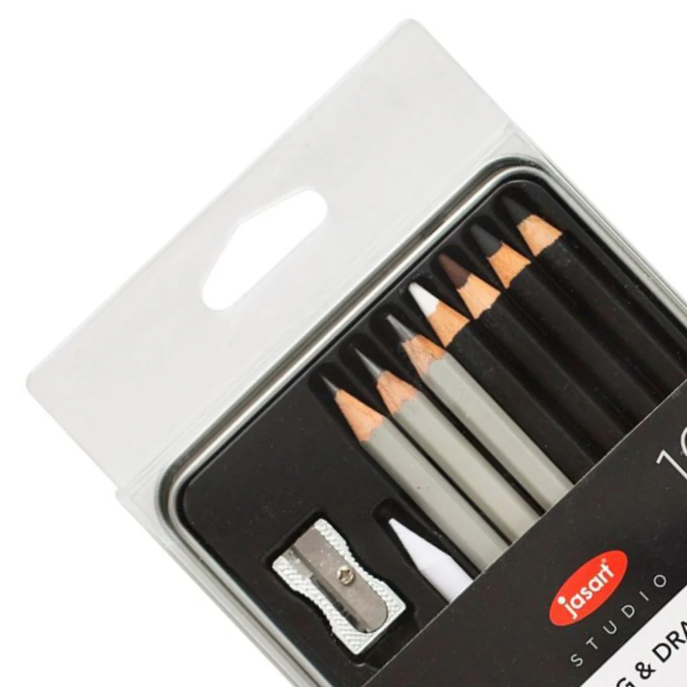10pc Jasart Studio 2B/6B/8B Graphite Sketching/Drawing Charcoal Pencil Set - Image 3