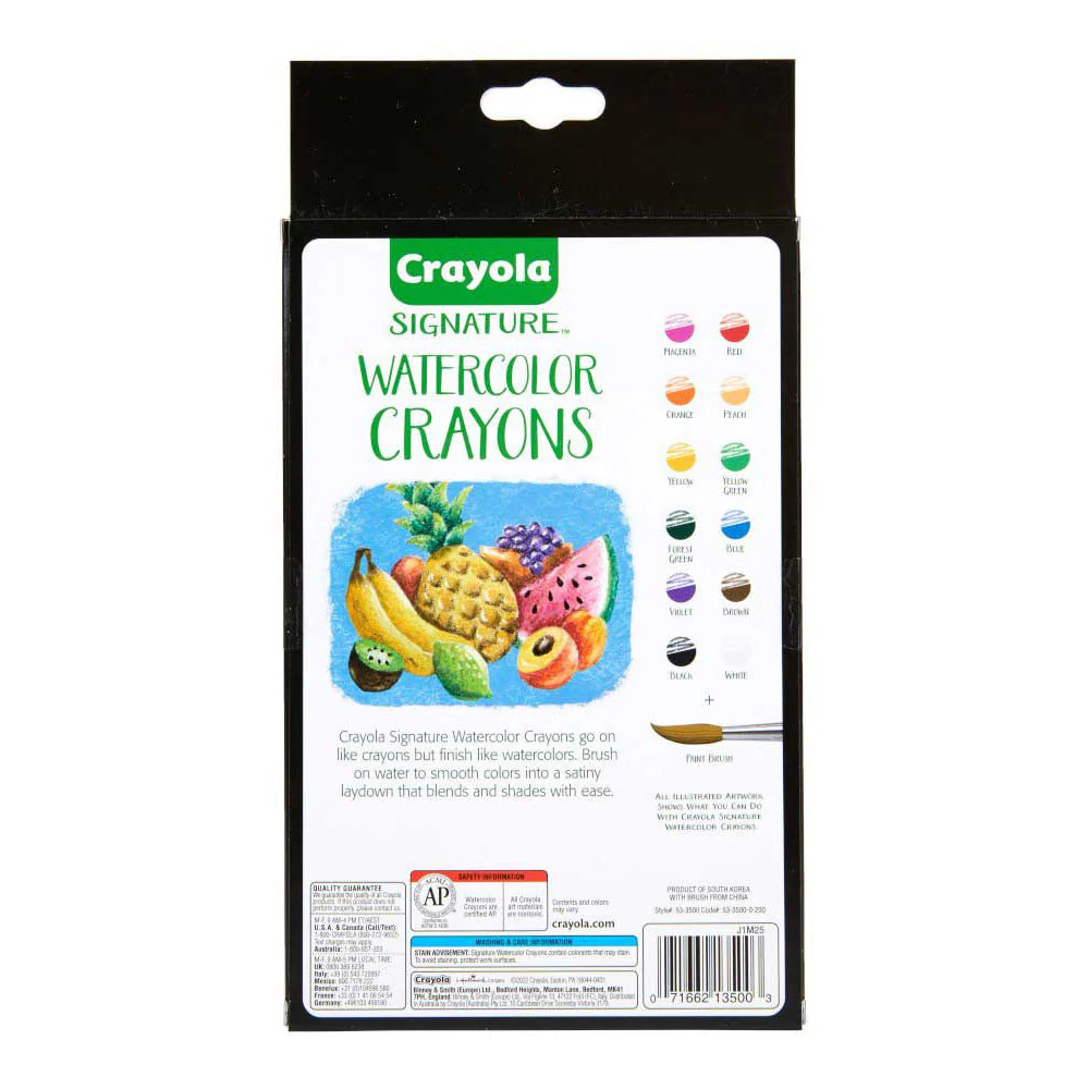 12pc Crayola Signature Non-Toxic Premium Watercolor Crayons For 14+ Teens - Image 2