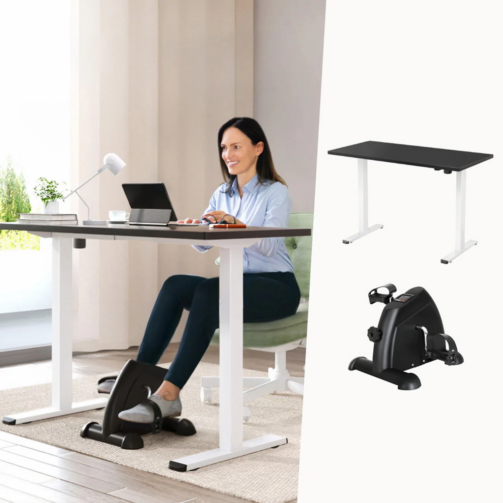 140cm Artiss Electric Standing Desk with Mini Pedal Exercise Bike Home Office - Image 2