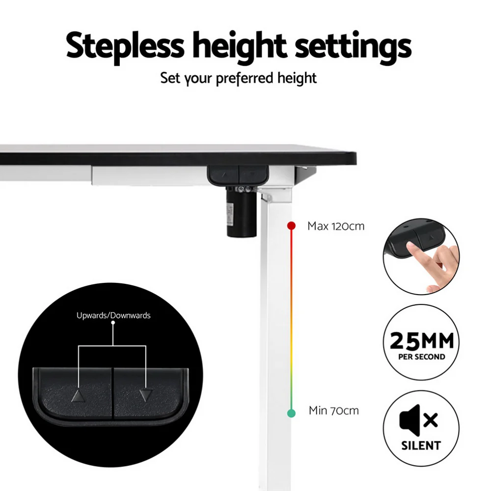 140cm Artiss Electric Standing Desk with Mini Pedal Exercise Bike Home Office - Image 8