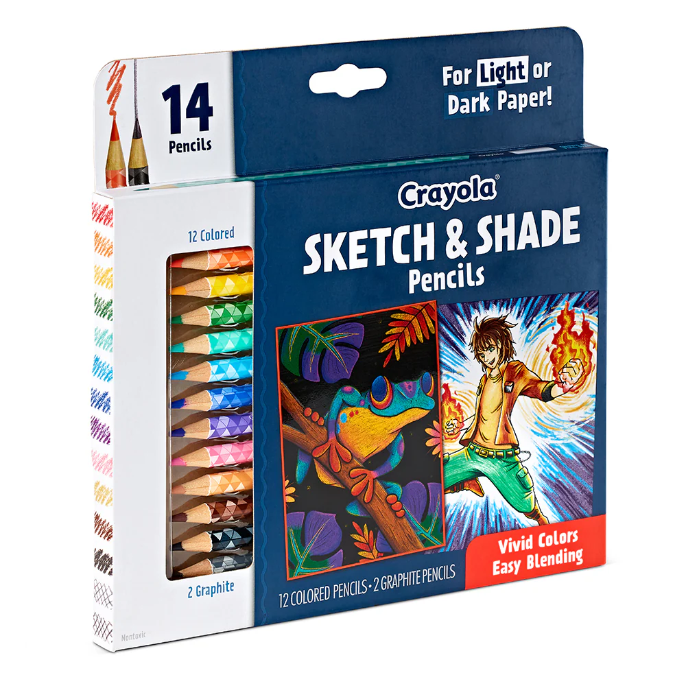 14pc Crayola Kids/Childrens Creative Sketch & Shade Pencils 96m+ - Image 3