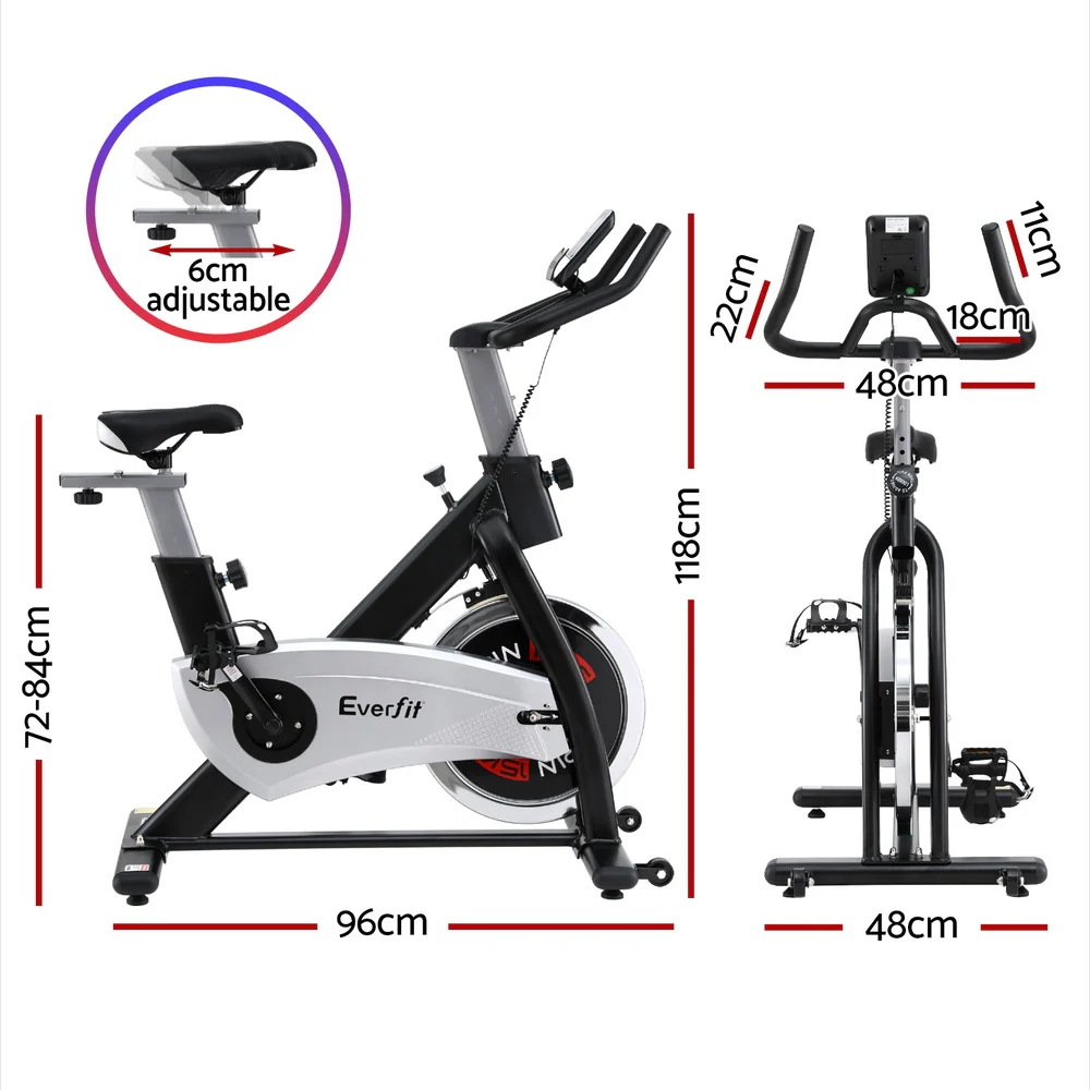 15kg Flywheel Spin Bike Everfit Exercise Bike Home Gym Fitness 120KG Capacity - Image 3