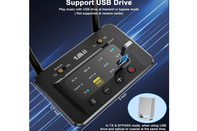 1Mii B03S Bluetooth 5.3 Transmitter and Receiver with Audiophile DAC - Image 4