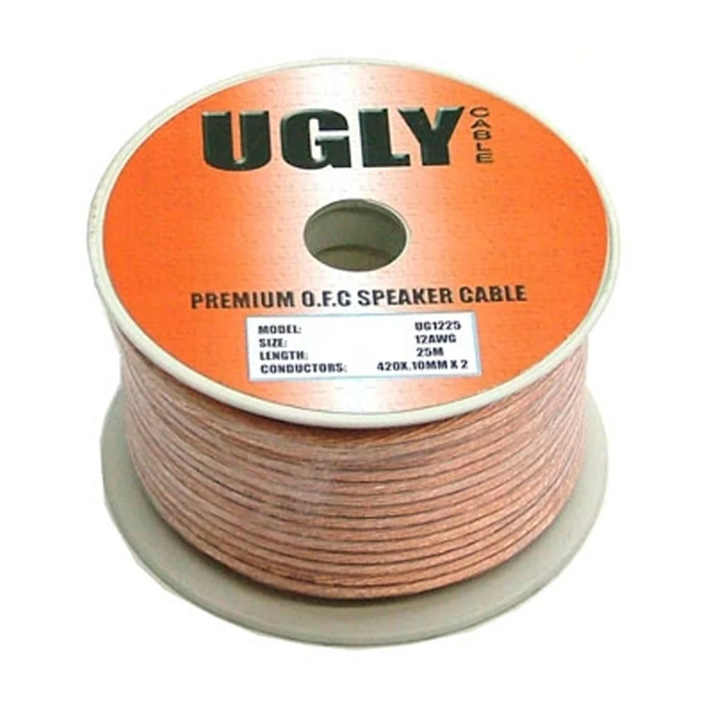 25m Ugly 12 AWG Speaker Cable 420 Strands Figure 8 Spool Hi-Fi Home Theatre - Image 2