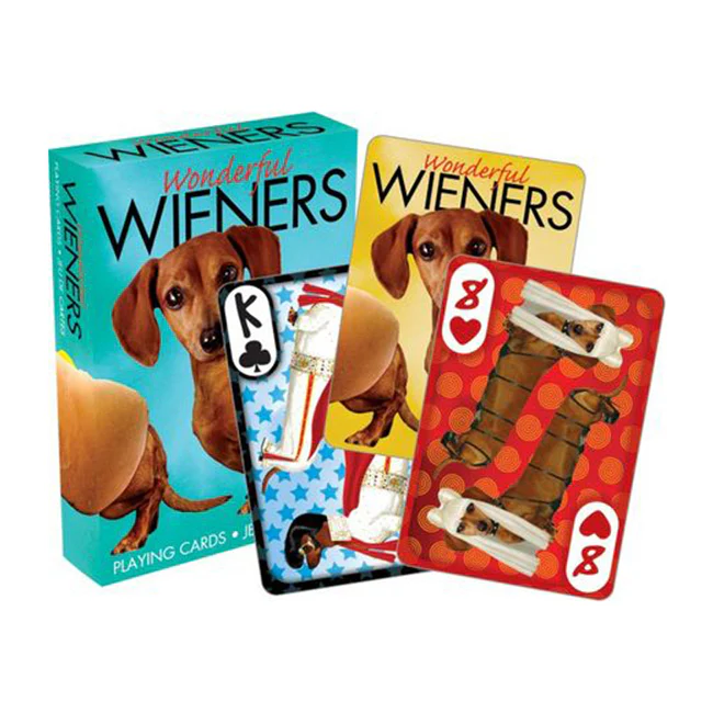 54pc Aquarius Wonderful Weiners Playing Cards Poker Family Gaming Deck Set 14y+