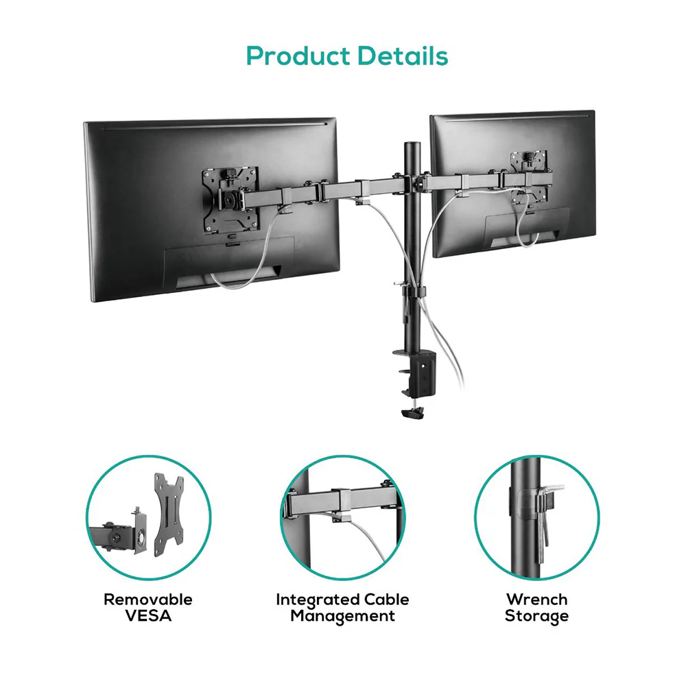 Activiva ErgoLife 13"-32" Dual Monitor Screen Double Joint Monitor Arm - Image 4