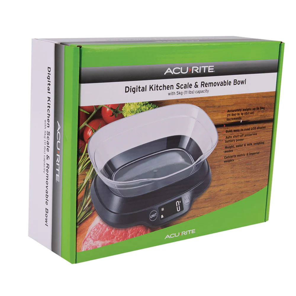 Acurite Digital Scale with Bowl - Black - Image 2