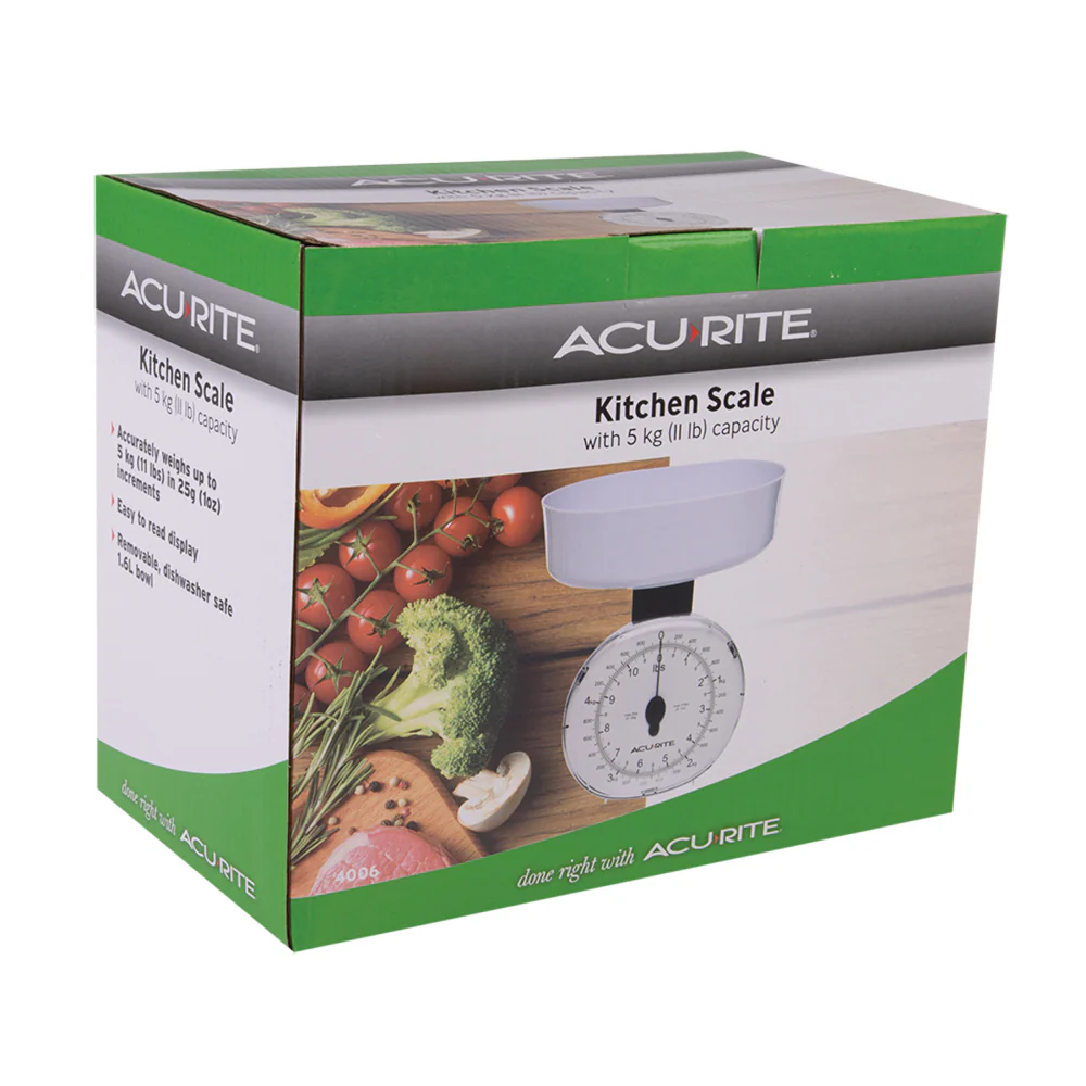Acurite Kitchen Analogue Scale 25g/5kg White Home Kitchen Cooking Instrument - Image 2