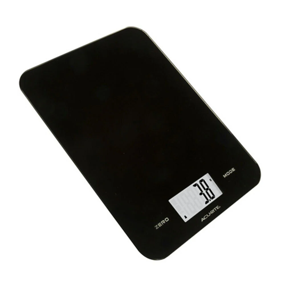 Acurite Large Slim Line Glass Digital Kitchen Food Measure Scale 1g/8kg (Black) - Image 2