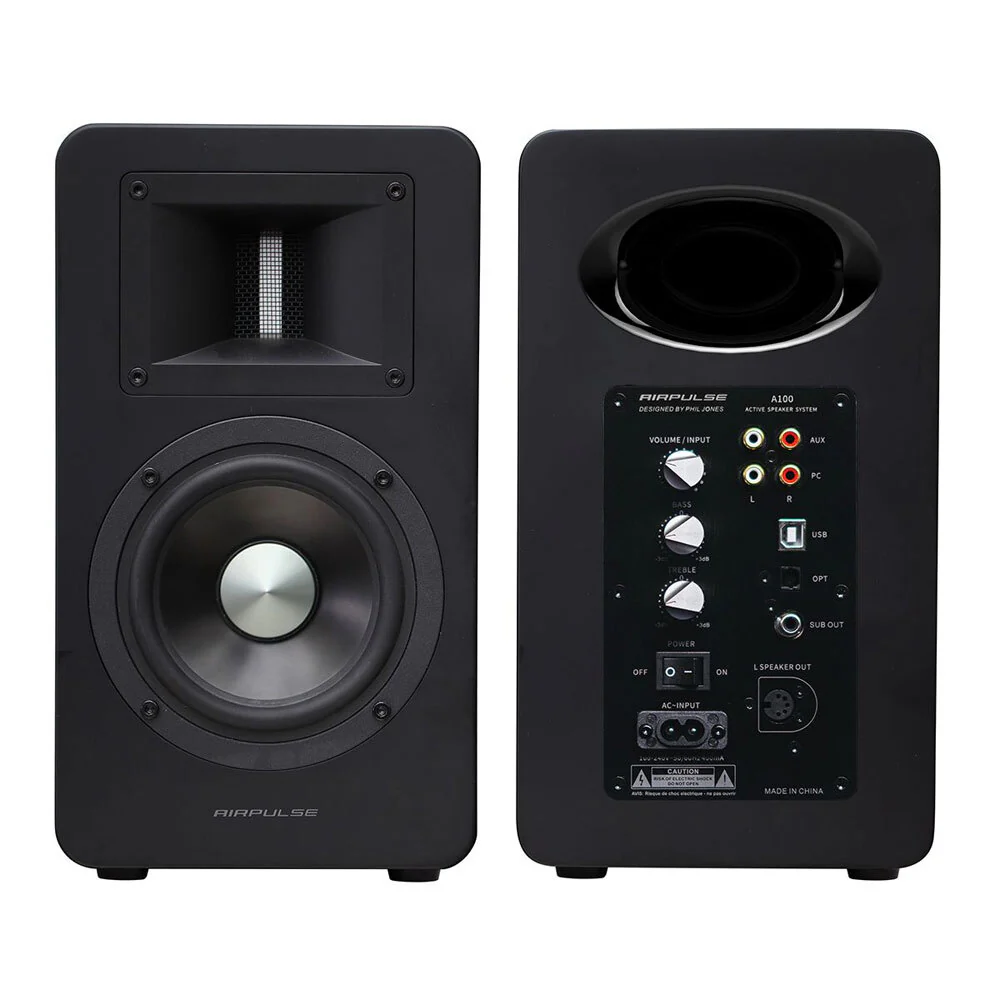 Airpulse A100 Active Wireless Speakers with WiiM Mini (Matte Black) - Image 2