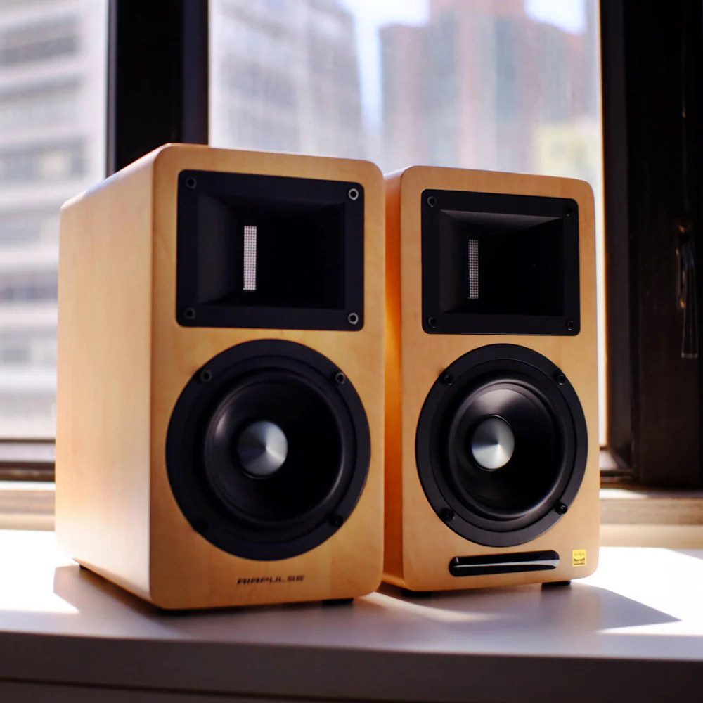 Airpulse A80 Active Bookshelf Speaker System (Pine) - Image 3