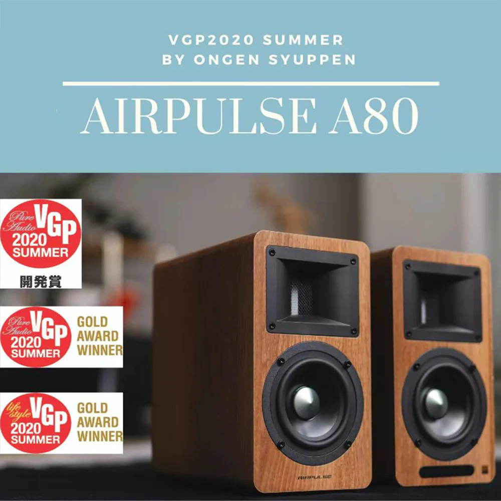 Airpulse A80 Active Bookshelf Speaker System (Walnut) - Image 8