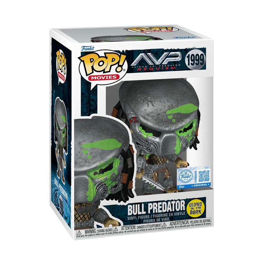 Alien Vs Predator: Requiem - Bull Predator (Battle Damaged) Glow Pop! Vinyl - Image 2