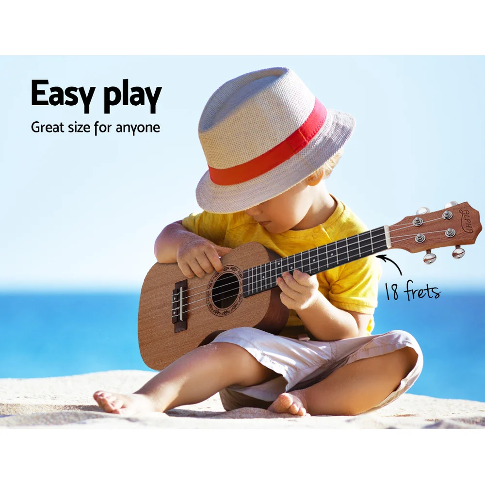 Alpha 23" Ukulele Natural Mahogany Concert Beginner Gift with Carry Bag - Image 4