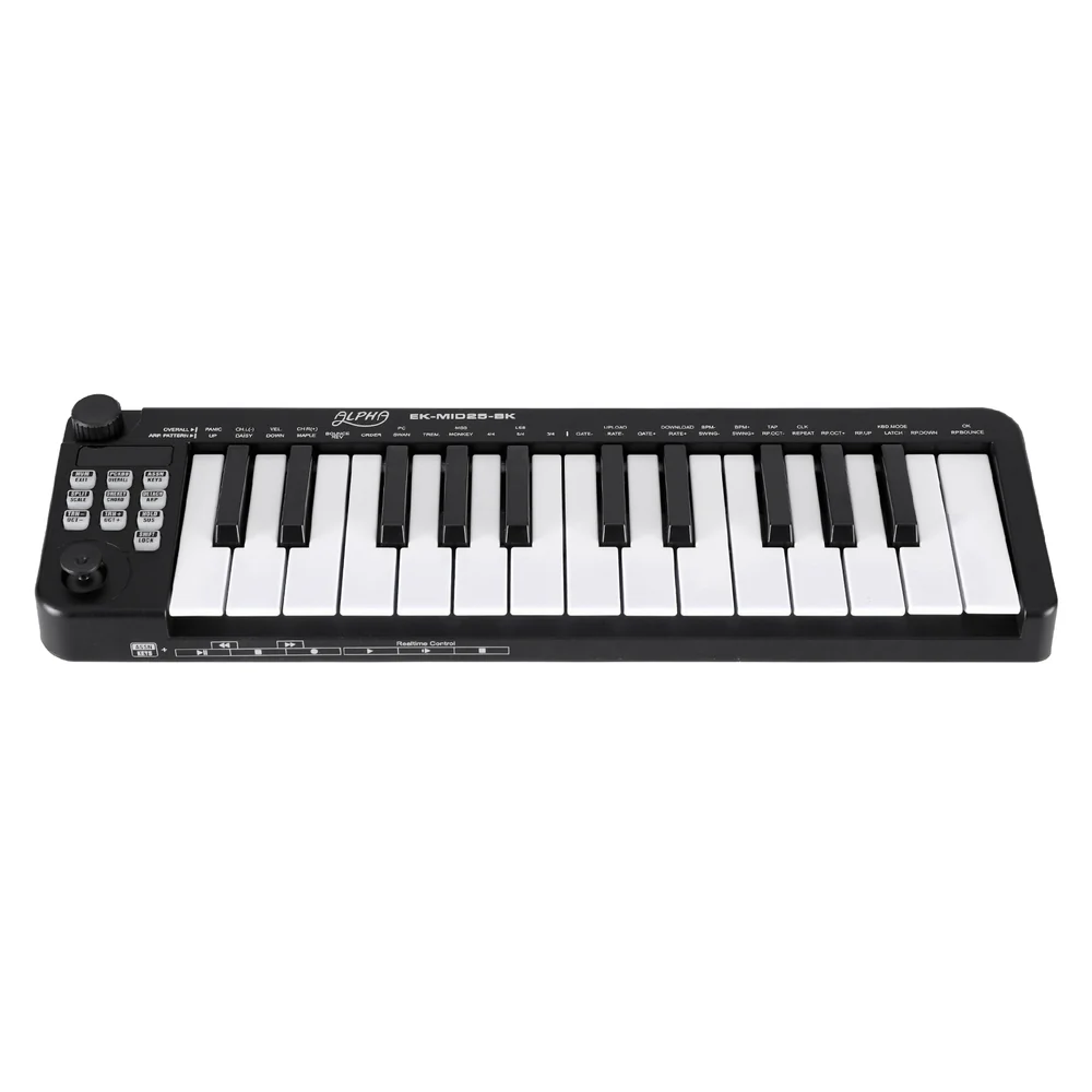 Alpha 25-Key MIDI Keyboard Controller Portable Piano USB Laptop (Black) - Image 5