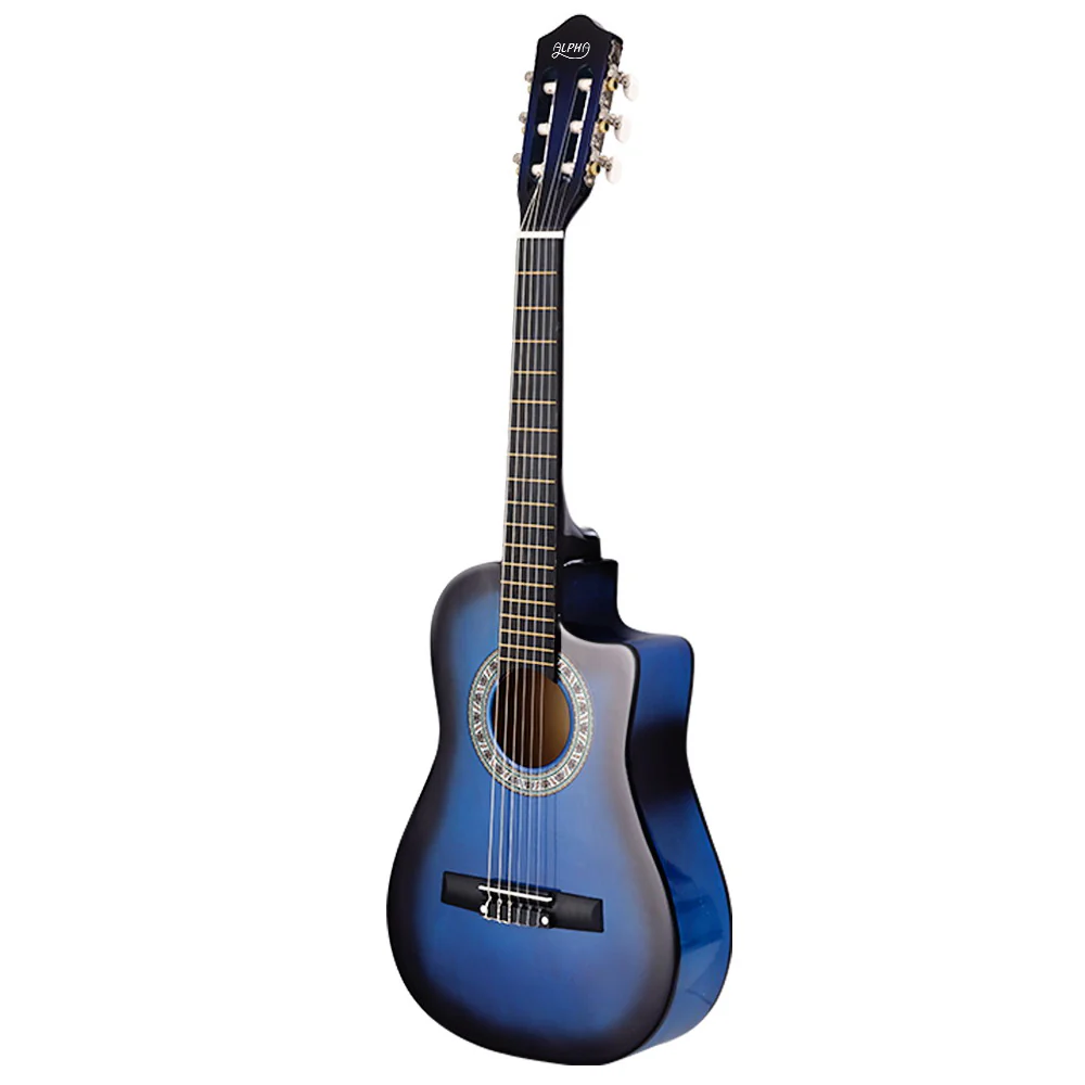 Alpha 34" Classical Guitar Wooden Body Nylon String Beginner Kids Gift (Blue) - Image 3