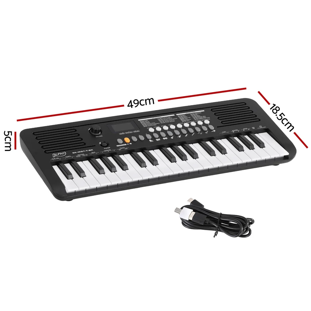 Alpha 37-Key Digital Piano Keyboard Electric (Black) - Image 2