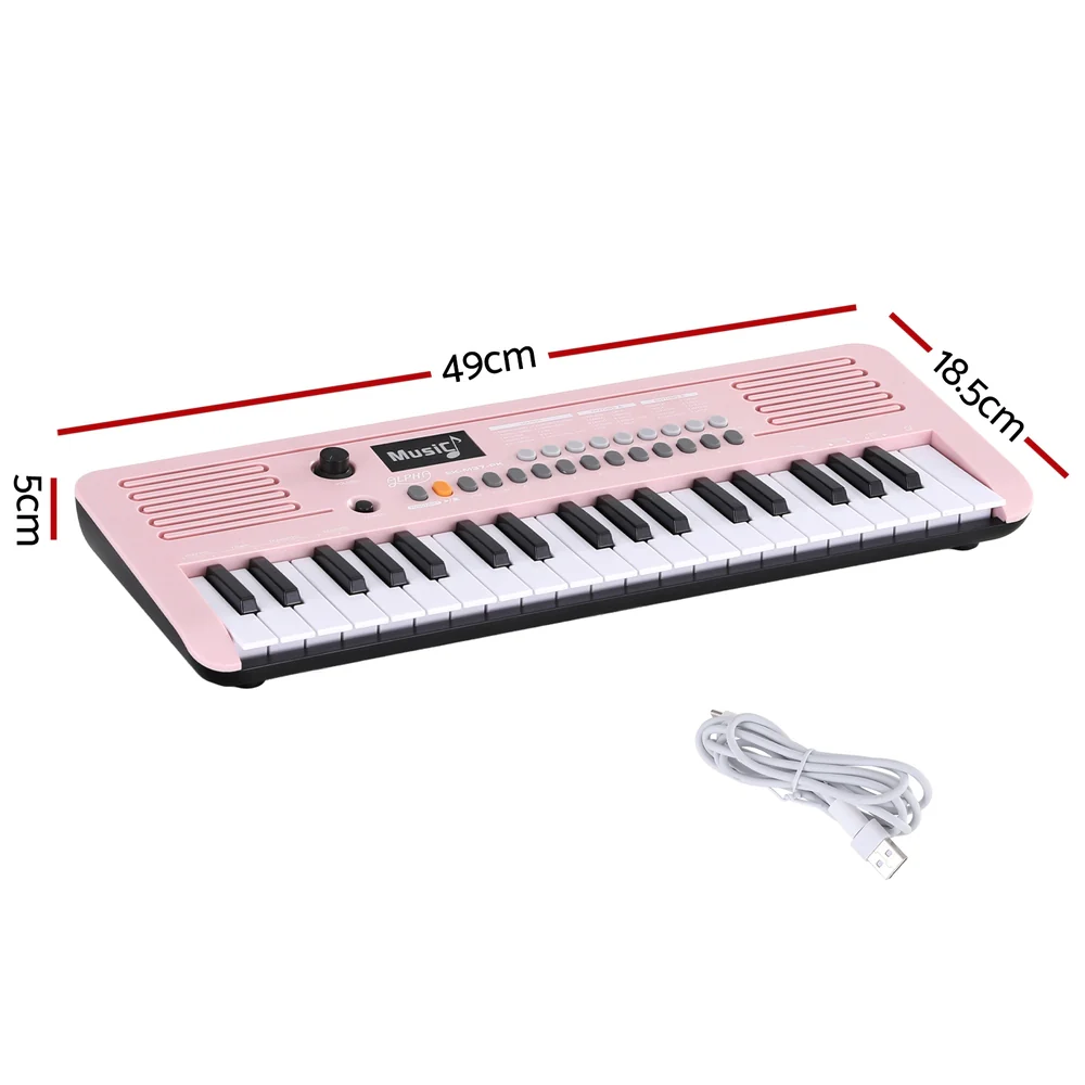 Alpha 37-Key Digital Piano Keyboard for Kids Beginners Electronic Keyboard Piano Gift (Pink) - Image 2