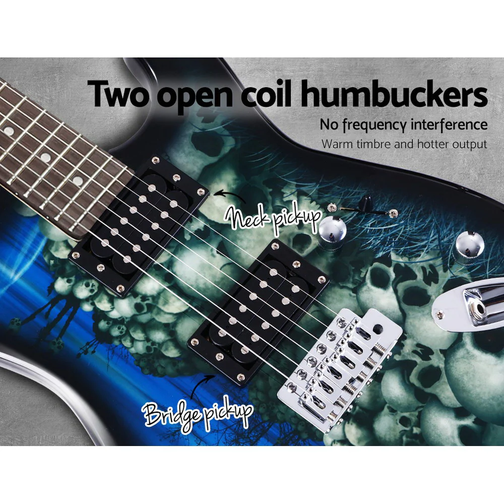Alpha 41" Electric Guitar Humbucker Pickup Switch Full Size (Skull Pattern) - Image 5