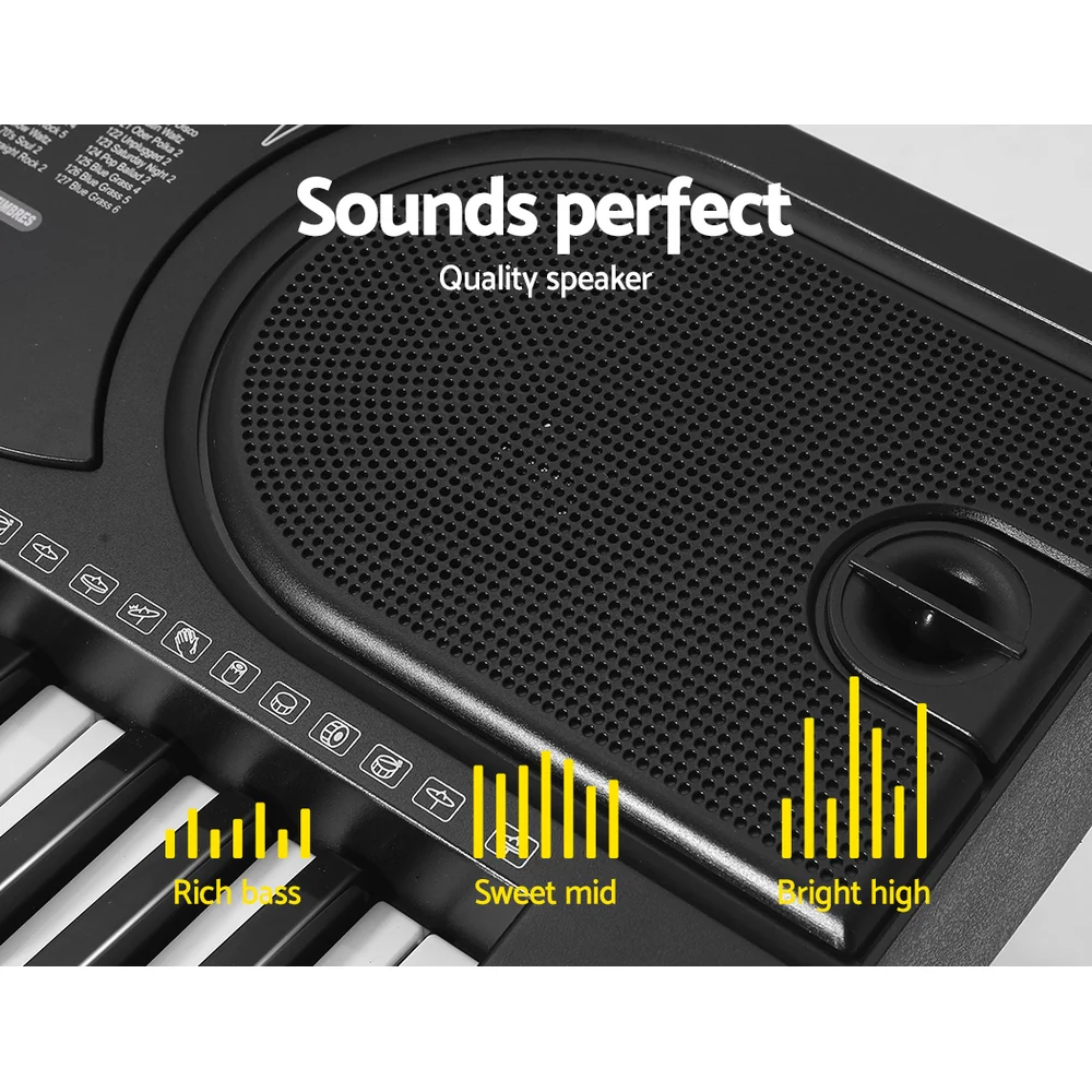 Alpha 61 Keys Electronic Piano Keyboard Digital Electric with Stand Beginner (Black) - Image 6