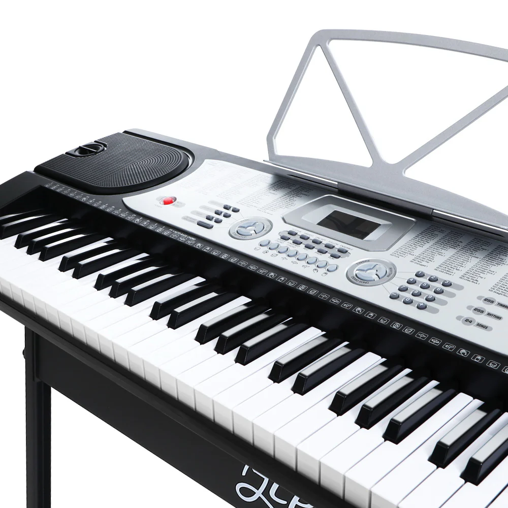 Alpha 61 Keys Electronic Piano Keyboard Digital Electric with Stand Beginner (Silver) - Image 3