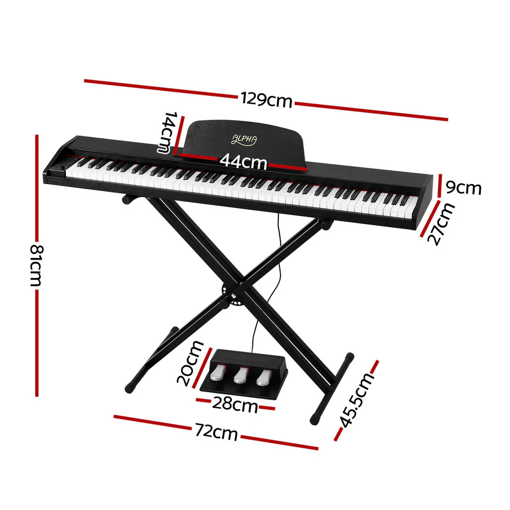 Alpha 88 Keys Digital Piano Keyboard Electronic with Stand - Image 2