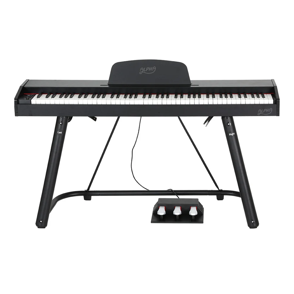 Alpha 88 Keys Electronic Piano Keyboard Digital Electric with Stand Semi-Weighted - Image 3
