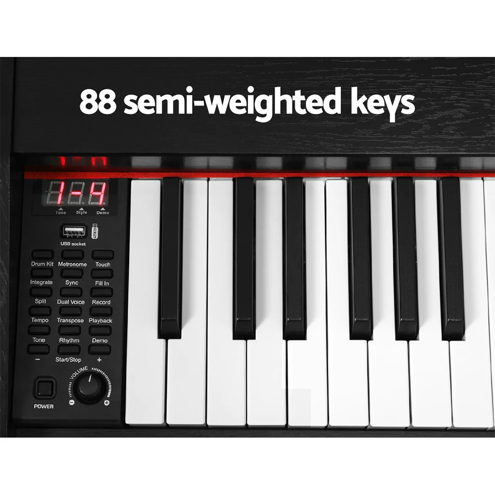 Alpha 88 Keys Electronic Piano Keyboard Digital Electric with Stand Stool Weighted - Image 4
