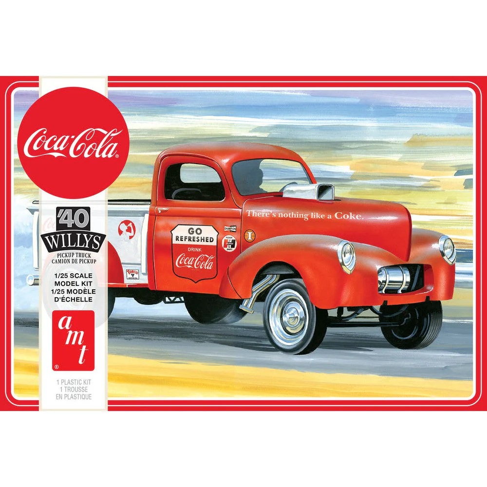 AMT 1145M 1/25 1940 Willys Pickup Gasser CocaCola Plastic Model Kit - Image 4