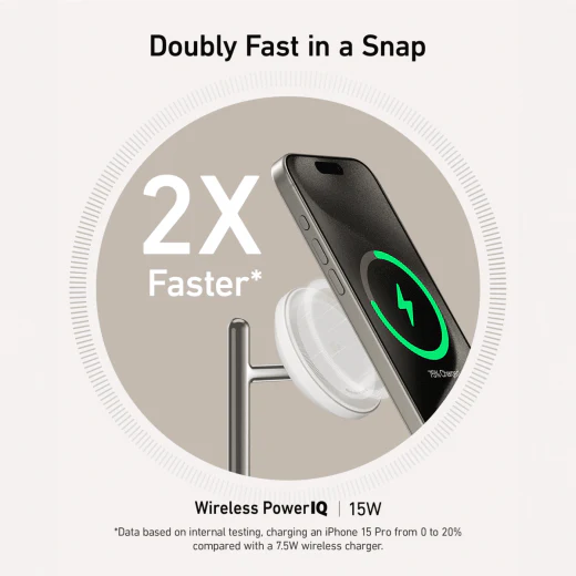 Anker MagGo 3-in-1 Wireless Charging Stand with Qi2 (White) - Image 3