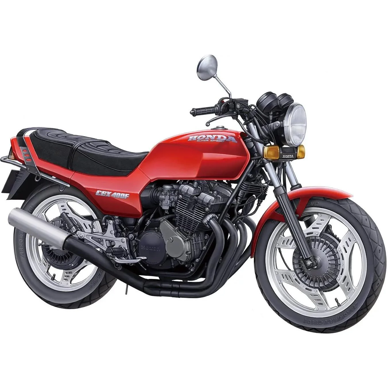 Aoshima 1/12 Honda NC07 CBX400F Monza Red - Image 4