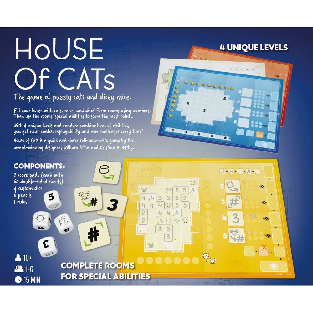 Aporta Games House of Cats Kids/Family Interactive Roll and Write Game 10y+ - Image 4