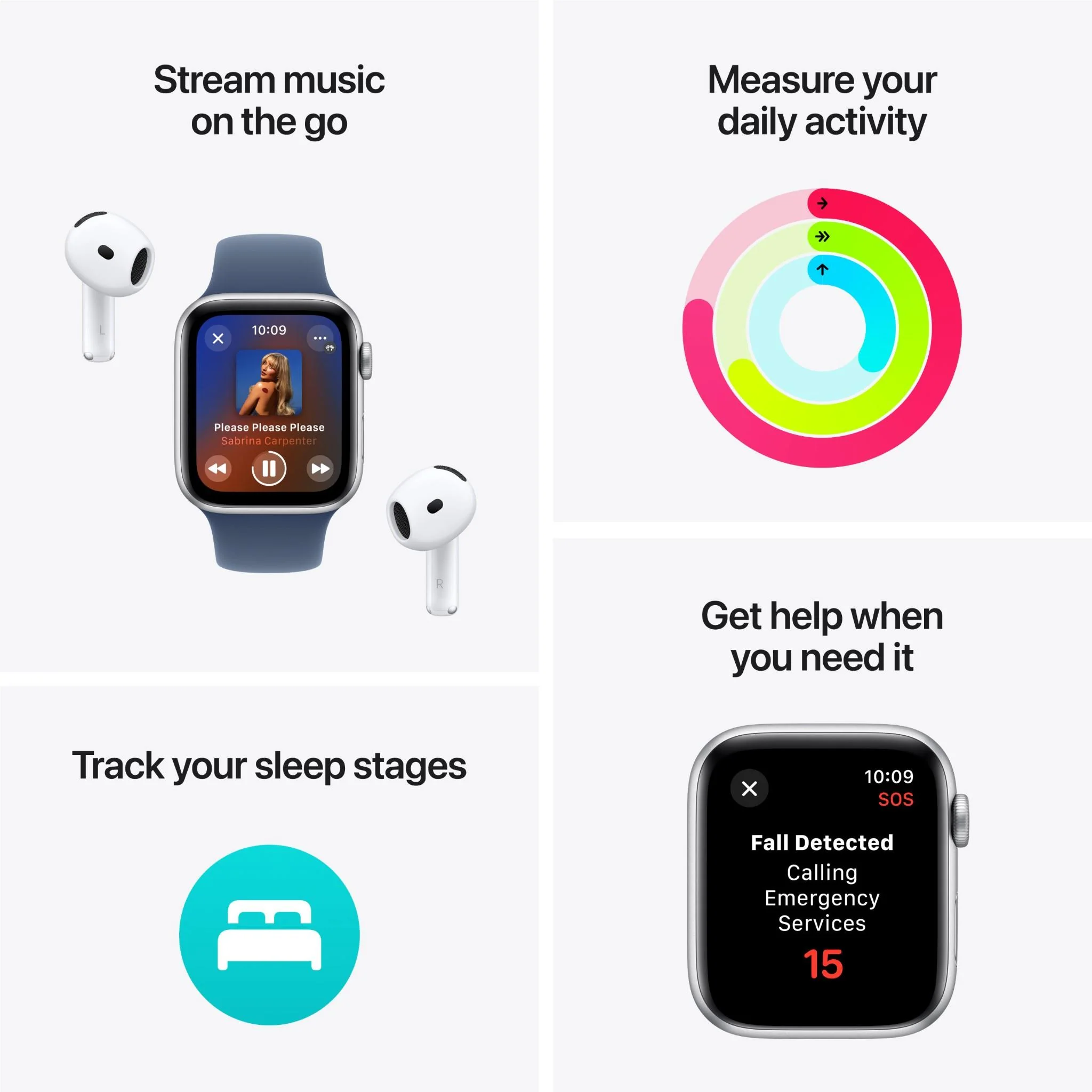 Apple Watch SE 44mm Midnight Aluminium Case GPS + Cellular  Sport Band (M/L) [2024] - Image 3