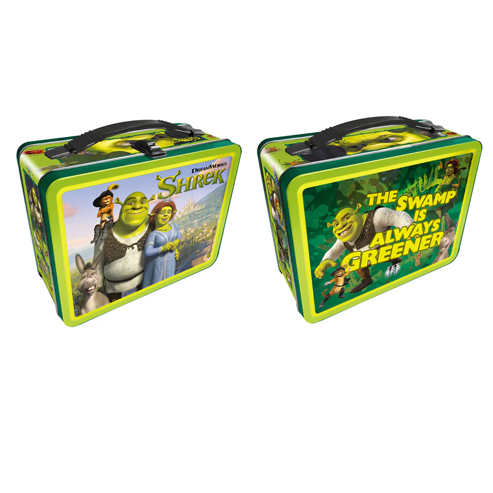 Aquarius Tin Carry All Shrek Fun Box Food Storage Lunchbox with Handle Square - Image 2