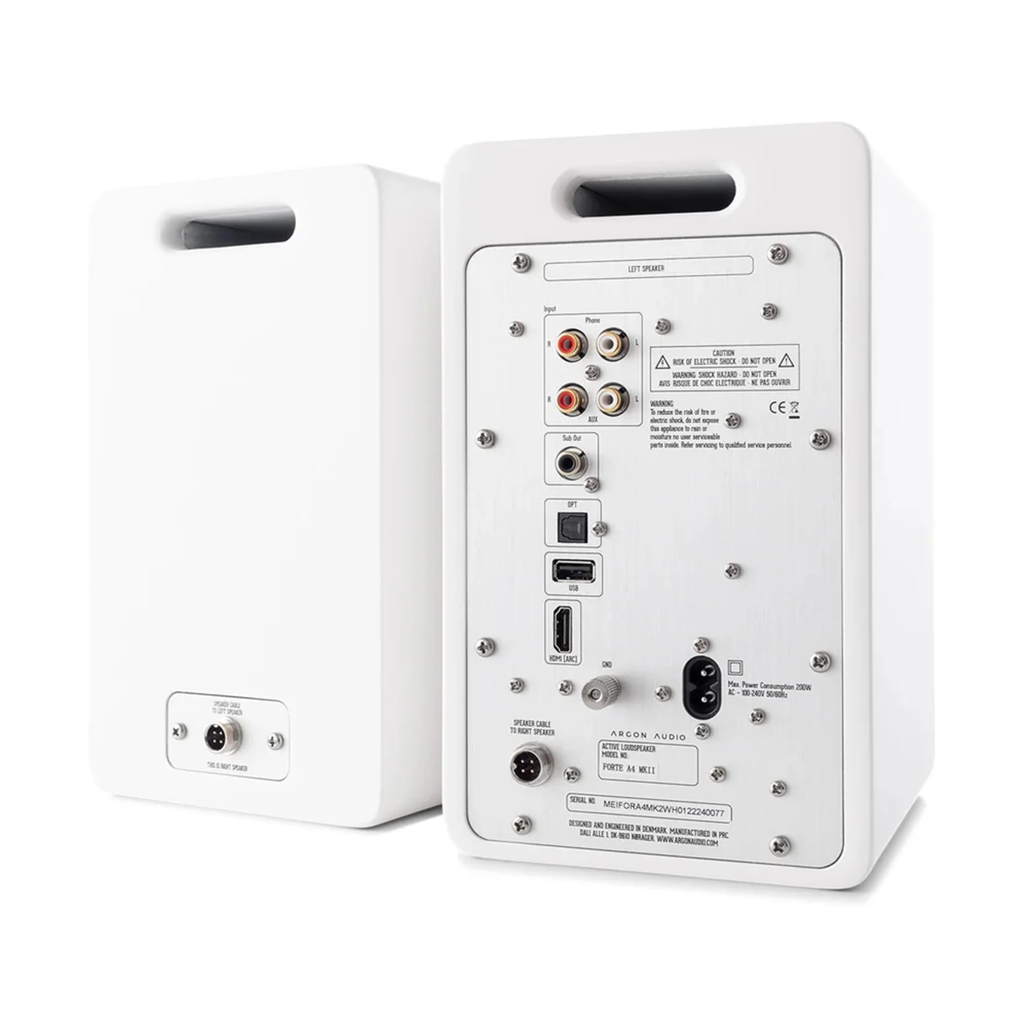 Argon Audio FORTE White A4 MK2 Bookshelf Speakers - Image 2