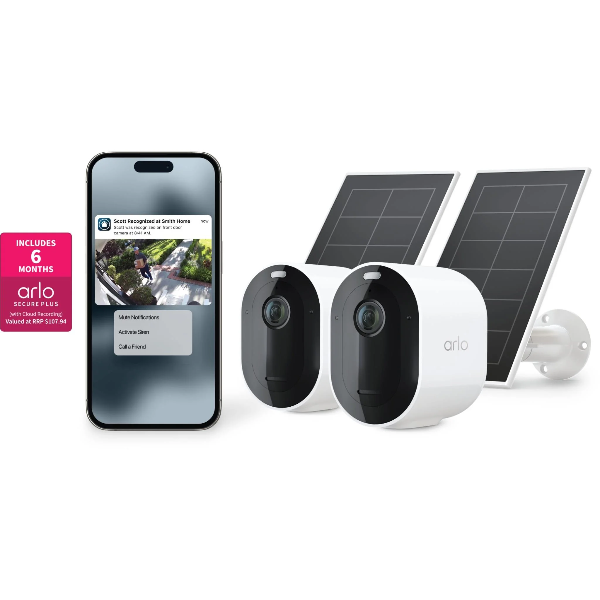 Arlo Pro 5 Security Camera Kit with Solar Panel + 6M Subscripton (2 Pack) - Image 2