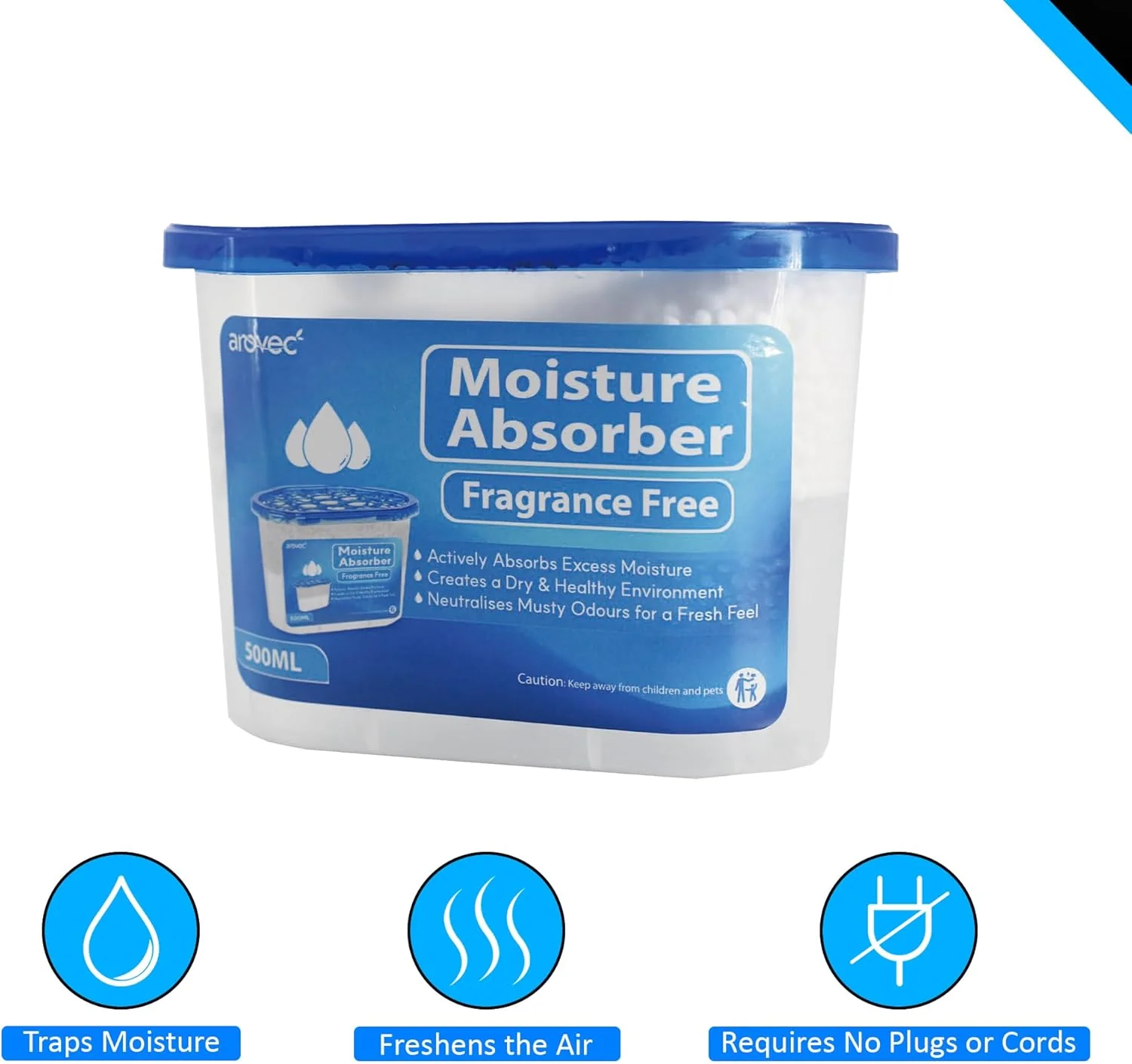 AROVEC Moisture Absorber 500mL for Laundry Room, Wardrobe, Storage 16-Pack - Image 5