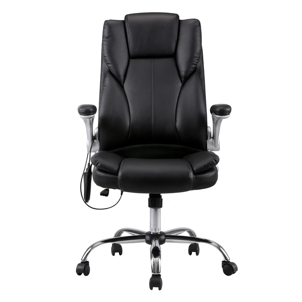 Artiss 8 Point Massage Office Chair PU Leather (Black) - Image 3