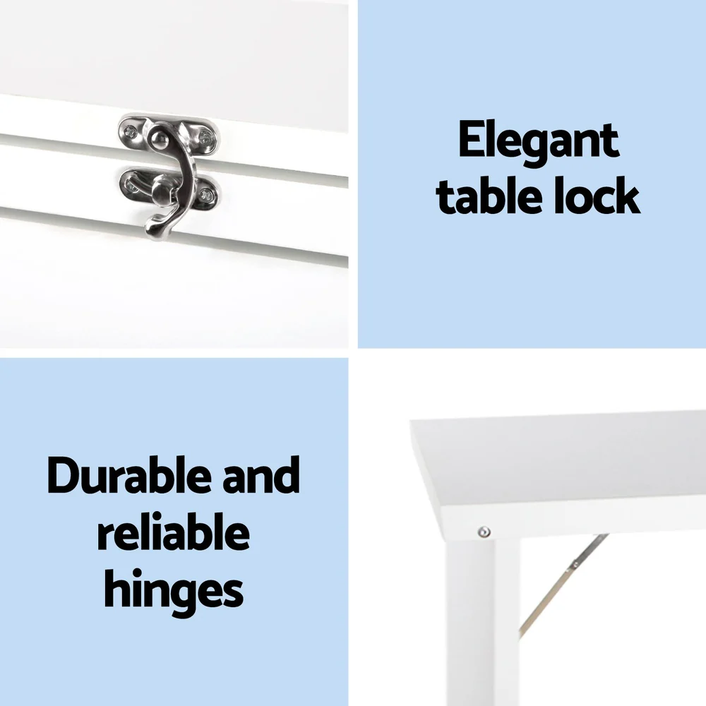Artiss Computer Desk Bookshelf Wall Mount White - Image 6