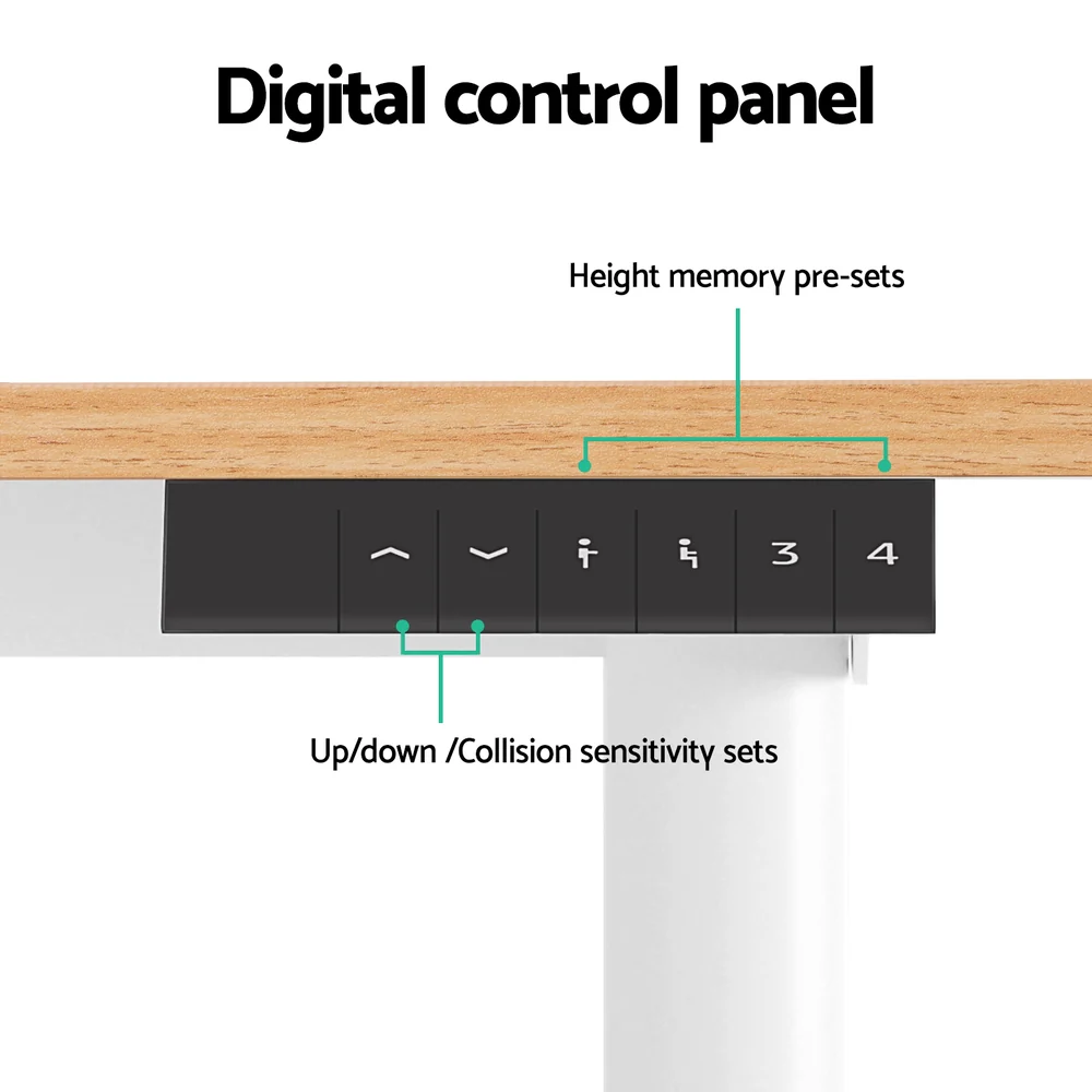 Artiss Electric Sit‑Stand Standing Desk 120cm Home Office - Oak/White - Image 7