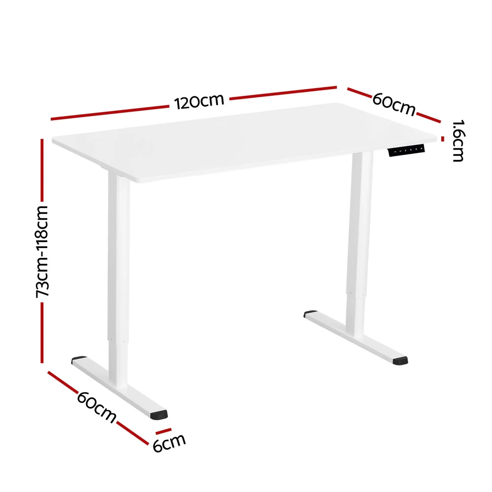 Artiss Electric Sit‑Stand Standing Desk 120cm Home Office - White - Image 4