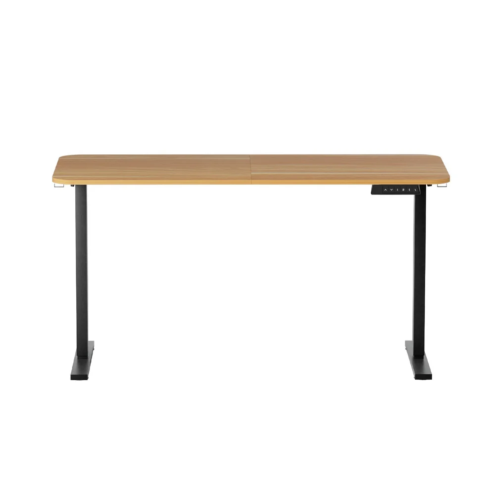 Artiss Electric Standing Desk 140cm Adjustable Height Motorised Home Office Desk Oak Black - Image 5