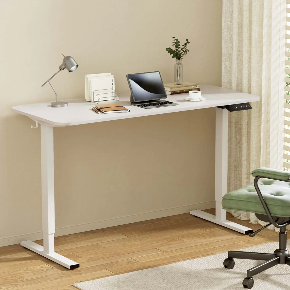 Artiss Electric Standing Desk 140cm Adjustable Height Motorised Home Office Desk White - Image 2