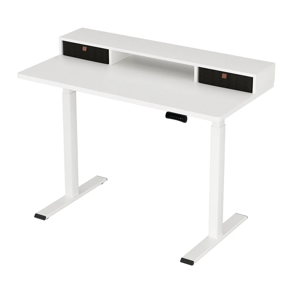 Artiss Electric Standing Desk Dual Motor Office Table With Shelf Drawer120CM - Image 3