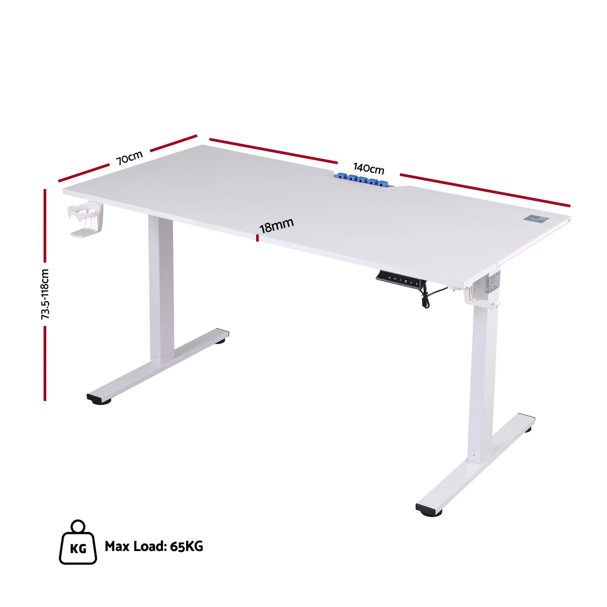 Artiss Electric Standing Desk Height Adjustable Gaming Desk Home Office 140cm - Image 4